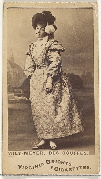 Mily-Meyer, Des Bouffes, from the Actors and Actresses series (N45, Type 1) for Virginia Brights Cigarettes