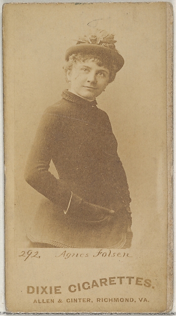 Card 292, Agnes Folsen, from the Actors and Actresses series (N45, Type 7) for Dixie Cigarettes