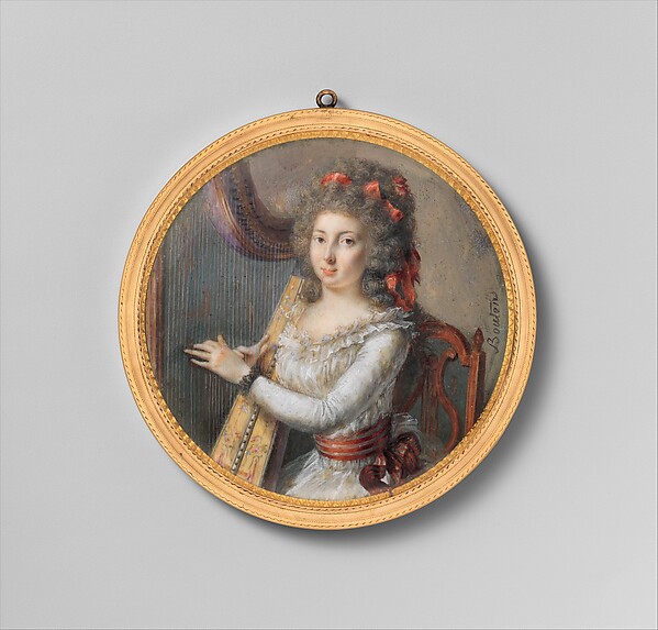 A Woman Playing a Harp