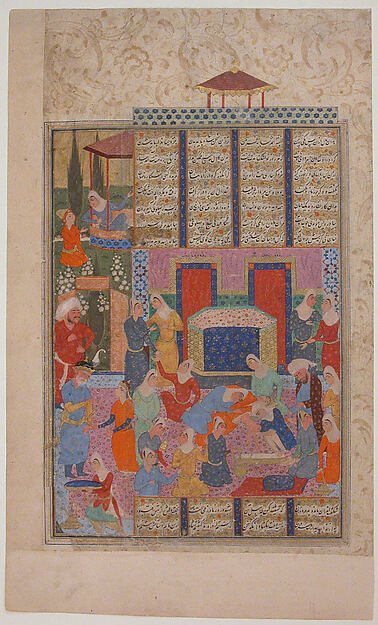 "Birth of Rustam", Folio from a Shahnama (Book of Kings)