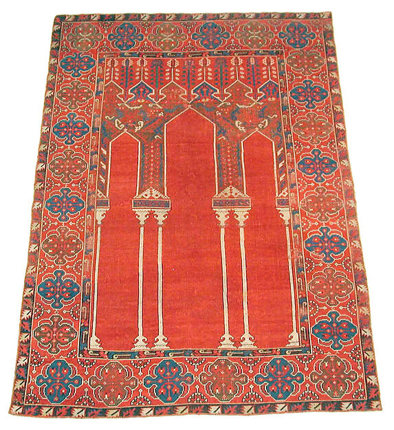 Prayer Rug with Triple Arch Design