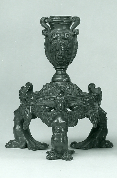 Candlestick supported by three female demi-figures (pair with .1379)