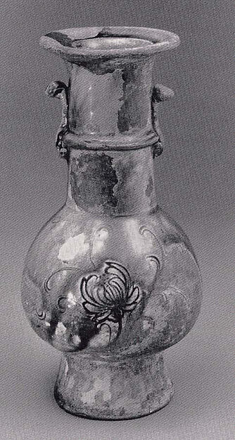 Flower Vase with Stamped Design of Lotus