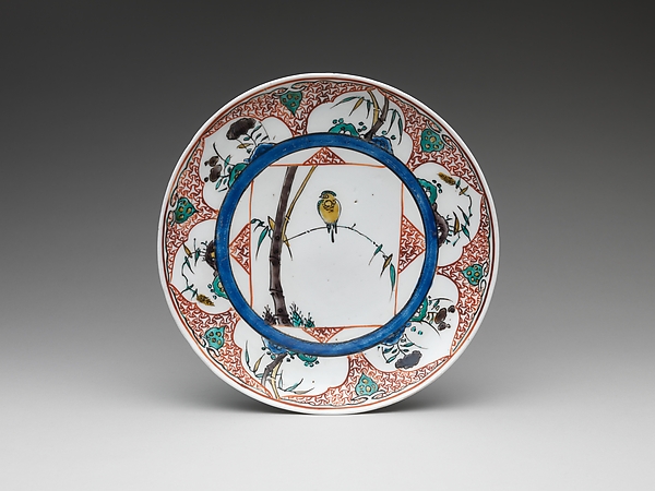 Dish with Bird on Bamboo
