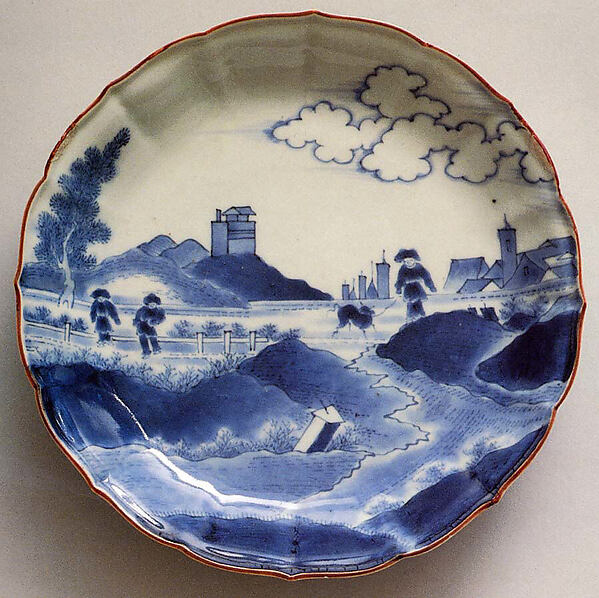 Dish with Dutch Landscape (Deshima Island or View of Scheveningen)