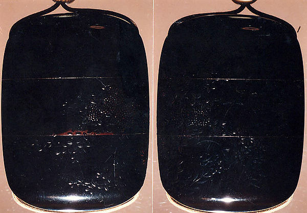 Case (Inrō) with Design of Flowering Hagi, Chrysanthemums and Autumn Grasses