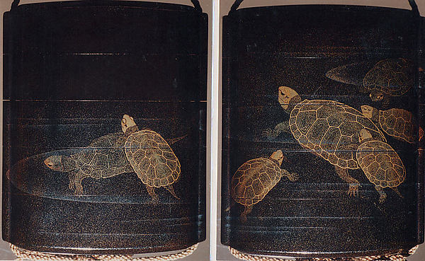 Case (Inrō) with Design of Tortoises Swimming