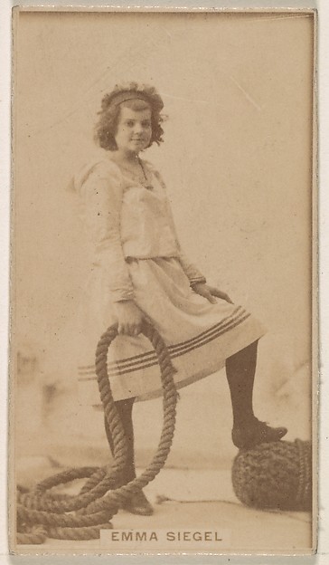 Emma Siegel, from the Actresses series (N245) issued by Kinney Brothers to promote Sweet Caporal Cigarettes