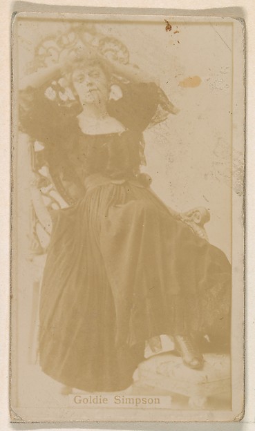 Goldie Simpson, from the Actresses series (N245) issued by Kinney Brothers to promote Sweet Caporal Cigarettes