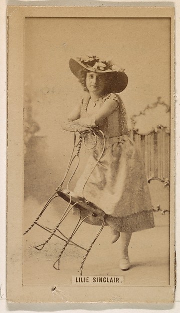 Lilie Sinclair, from the Actresses series (N245) issued by Kinney Brothers to promote Sweet Caporal Cigarettes