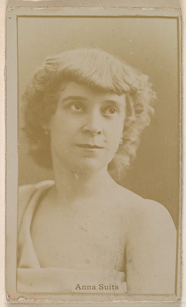 Anna Suits, from the Actresses series (N245) issued by Kinney Brothers to promote Sweet Caporal Cigarettes