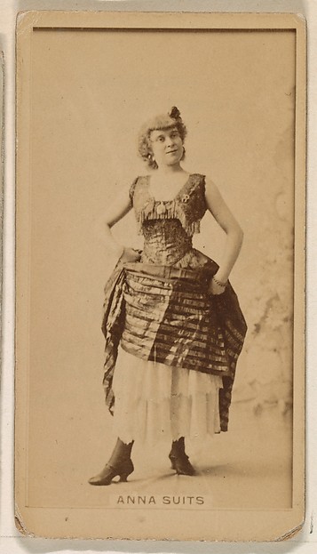 Anna Suits, from the Actresses series (N245) issued by Kinney Brothers to promote Sweet Caporal Cigarettes