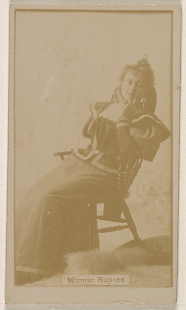 Minnie Supree, from the Actresses series (N245) issued by Kinney Brothers to promote Sweet Caporal Cigarettes