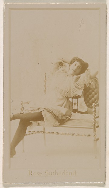 Miss Rose Sutherland, from the Actresses series (N245) issued by Kinney Brothers to promote Sweet Caporal Cigarettes