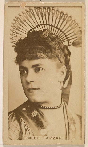 Mlle. Tamzap, from the Actresses series (N245) issued by Kinney Brothers to promote Sweet Caporal Cigarettes