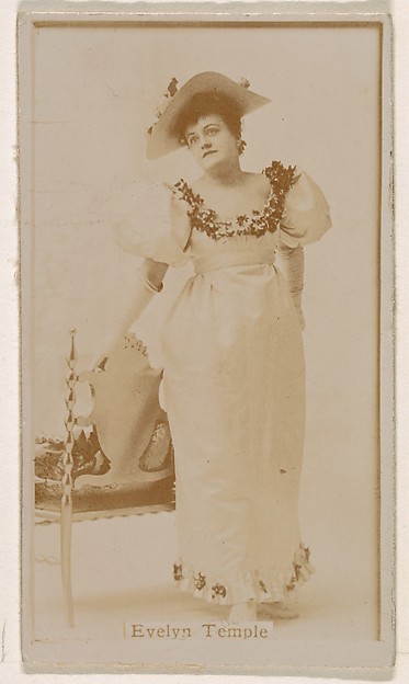 Evelyn Temple, from the Actresses series (N245) issued by Kinney Brothers to promote Sweet Caporal Cigarettes