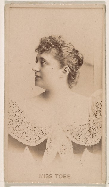 Miss Tobe, from the Actresses series (N245) issued by Kinney Brothers to promote Sweet Caporal Cigarettes
