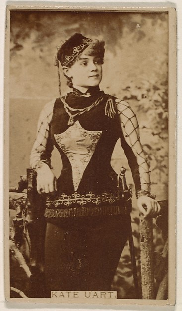Kate Uart, from the Actresses series (N245) issued by Kinney Brothers to promote Sweet Caporal Cigarettes