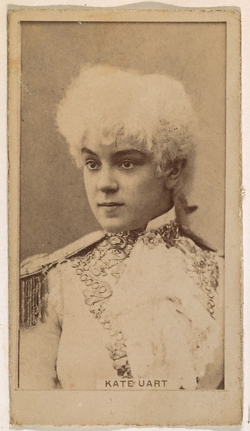 Kate Uart, from the Actresses series (N245) issued by Kinney Brothers to promote Sweet Caporal Cigarettes