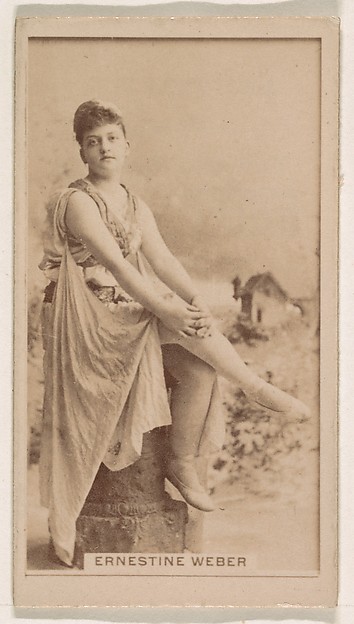 Ernestine Weber, from the Actresses series (N245) issued by Kinney Brothers to promote Sweet Caporal Cigarettes