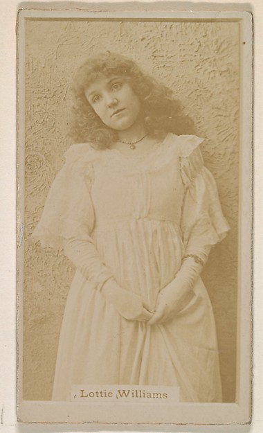 Lottie Williams, from the Actresses series (N245) issued by Kinney Brothers to promote Sweet Caporal Cigarettes