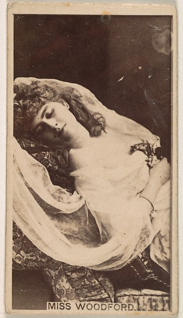 Miss Woodford, from the Actresses series (N245) issued by Kinney Brothers to promote Sweet Caporal Cigarettes