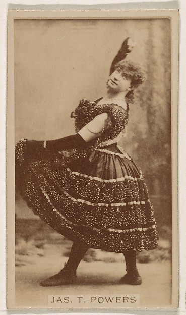 Jas. T. Powers, from the Actresses series (N245) issued by Kinney Brothers to promote Sweet Caporal Cigarettes