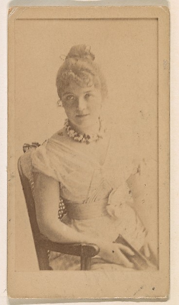 Seated actress, from the Actresses series (N245) issued by Kinney Brothers to promote Sweet Caporal Cigarettes