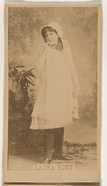 Laura Burt, from the Actresses series (N245) issued by Kinney Brothers to promote Sweet Caporal Cigarettes