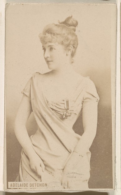 Adelaide Detchon, from the Actresses series (N246), Type 1, issued by Kinney Brothers to promote Sporting Extra Cigarettes