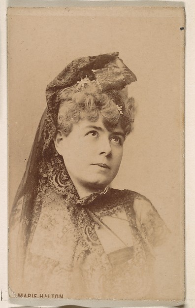 Marie Halton, from the Actresses series (N246), Type 1, issued by Kinney Brothers to promote Sporting Extra Cigarettes