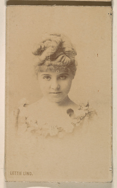 Lettie Lind, from the Actresses series (N246), Type 1, issued by Kinney Brothers to promote Sporting Extra Cigarettes
