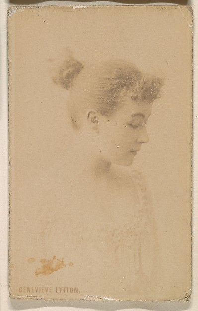 Genevieve Lytton, from the Actresses series (N246), Type 1, issued by Kinney Brothers to promote Sporting Extra Cigarettes