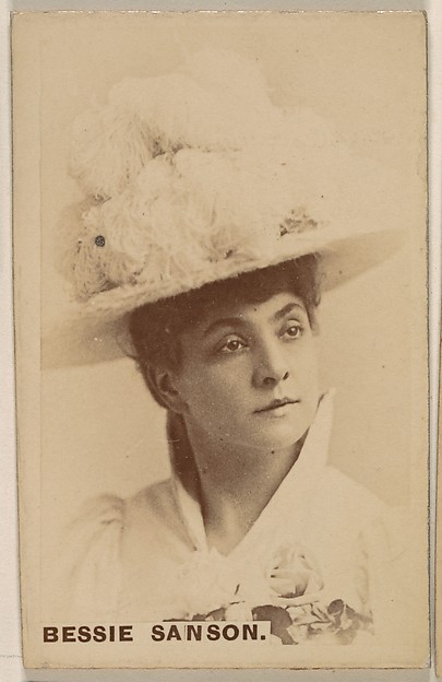 Bessie Sanson, from the Actresses series (N246), Type 1, issued by Kinney Brothers to promote Sporting Extra Cigarettes