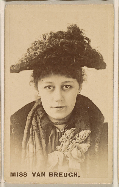 Miss Van Breugh, from the Actresses series (N246), Type 1, issued by Kinney Brothers to promote Sporting Extra Cigarettes
