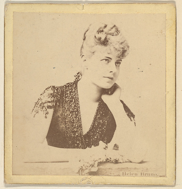 Helen Bruno, from the Actresses series (N246), Type 2, issued by Kinney Brothers to promote Sporting Extra Cigarettes