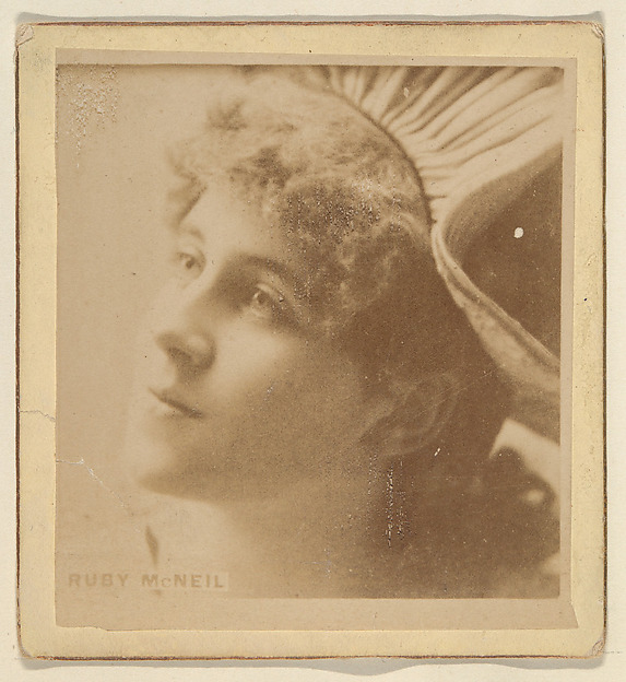 Ruby McNeil, from the Actresses series (N246), Type 2, issued by Kinney Brothers to promote Sporting Extra Cigarettes