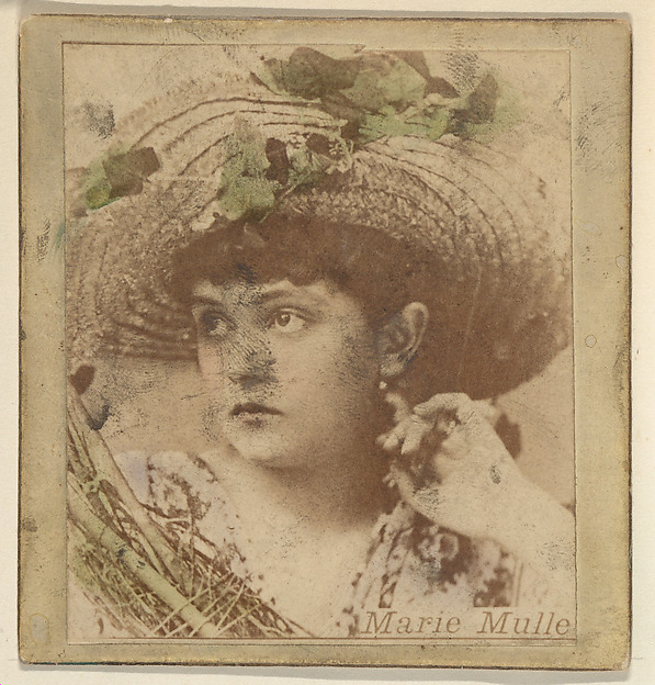 Marie Mulle, from the Actresses series (N246), Type 2, issued by Kinney Brothers to promote Sporting Extra Cigarettes