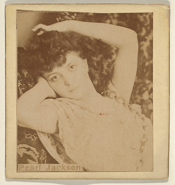 Pearl Jackson, from the Actresses series (N246), Type 2, issued by Kinney Brothers to promote Sporting Extra Cigarettes