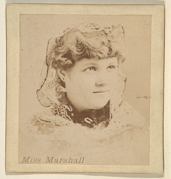 Miss Marshall, from the Actresses series (N246), Type 2, issued by Kinney Brothers to promote Sporting Extra Cigarettes