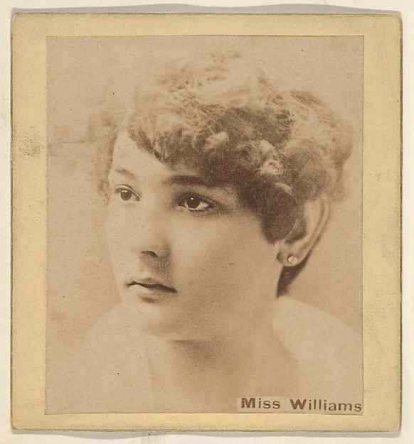 Miss Williams, from the Actresses series (N246), Type 2, issued by Kinney Brothers to promote Sporting Extra Cigarettes