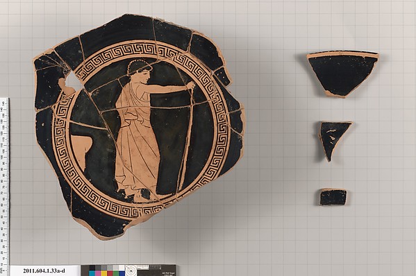 Terracotta fragments of a kylix (drinking cup)