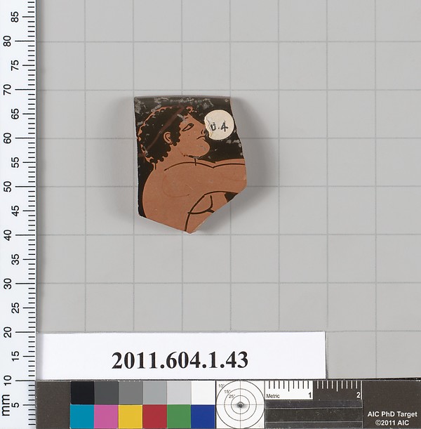 Terracotta rim fragment of a kylix (drinking cup)