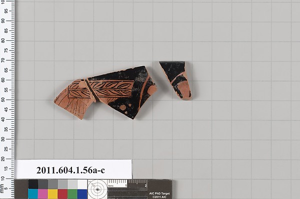 Terracotta fragments of a kylix (drinking cup)