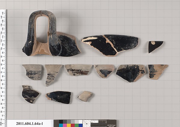 Terracotta fragments of a kylix (drinking cup)