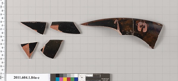 Terracotta fragments of a kylix (drinking cup)