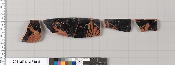 Terracotta rim fragments of a kylix (drinking cup)