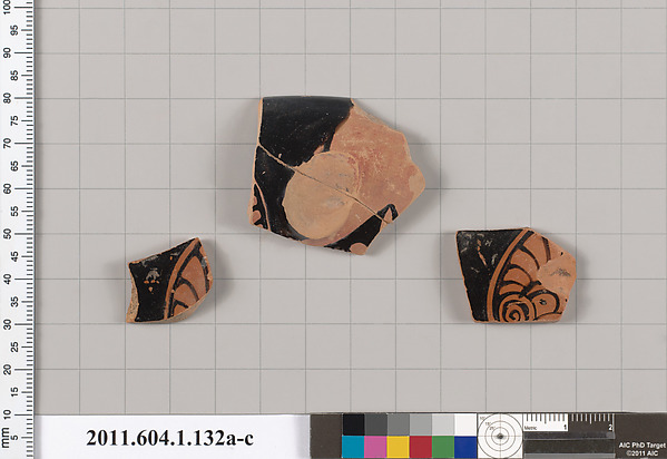 Terracotta fragments of a kylix (drinking cup)