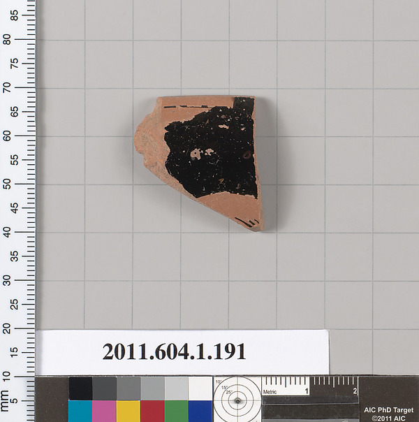 Terracotta rim fragment of a kylix (drinking cup)