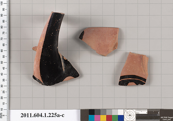 Terracotta fragments of a kylix (drinking cup)